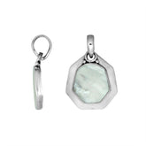 Sterling Silver Balinese Octagon Shape Mother Of Pearl Pendant
